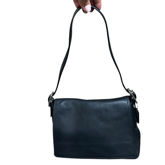 Coach Vintage Black Leather Legacy Studio Flap Shoulder Bag NWOT - Picture 3 of 16